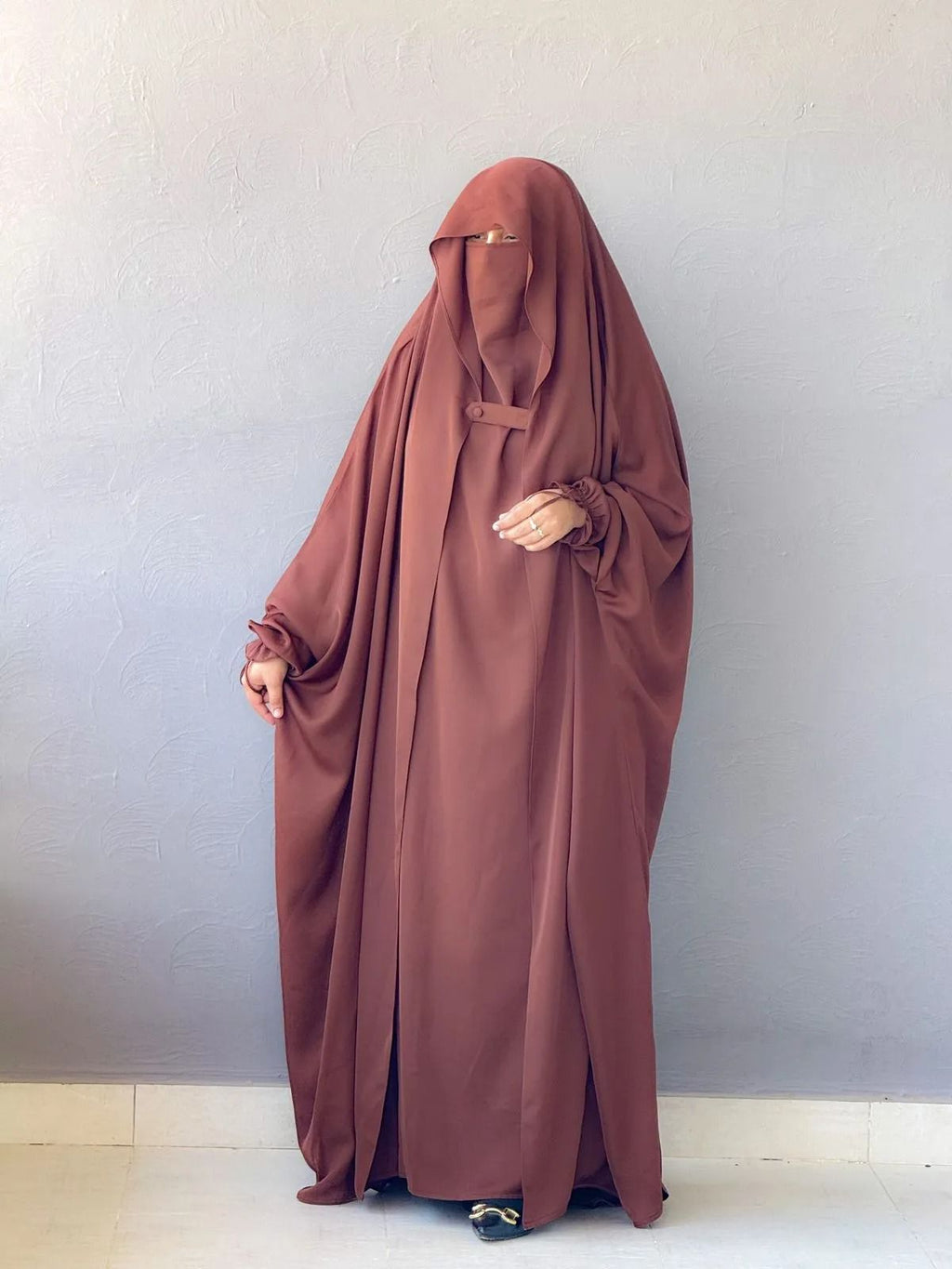 Women's Saudi Jalbab Abaya - Brown