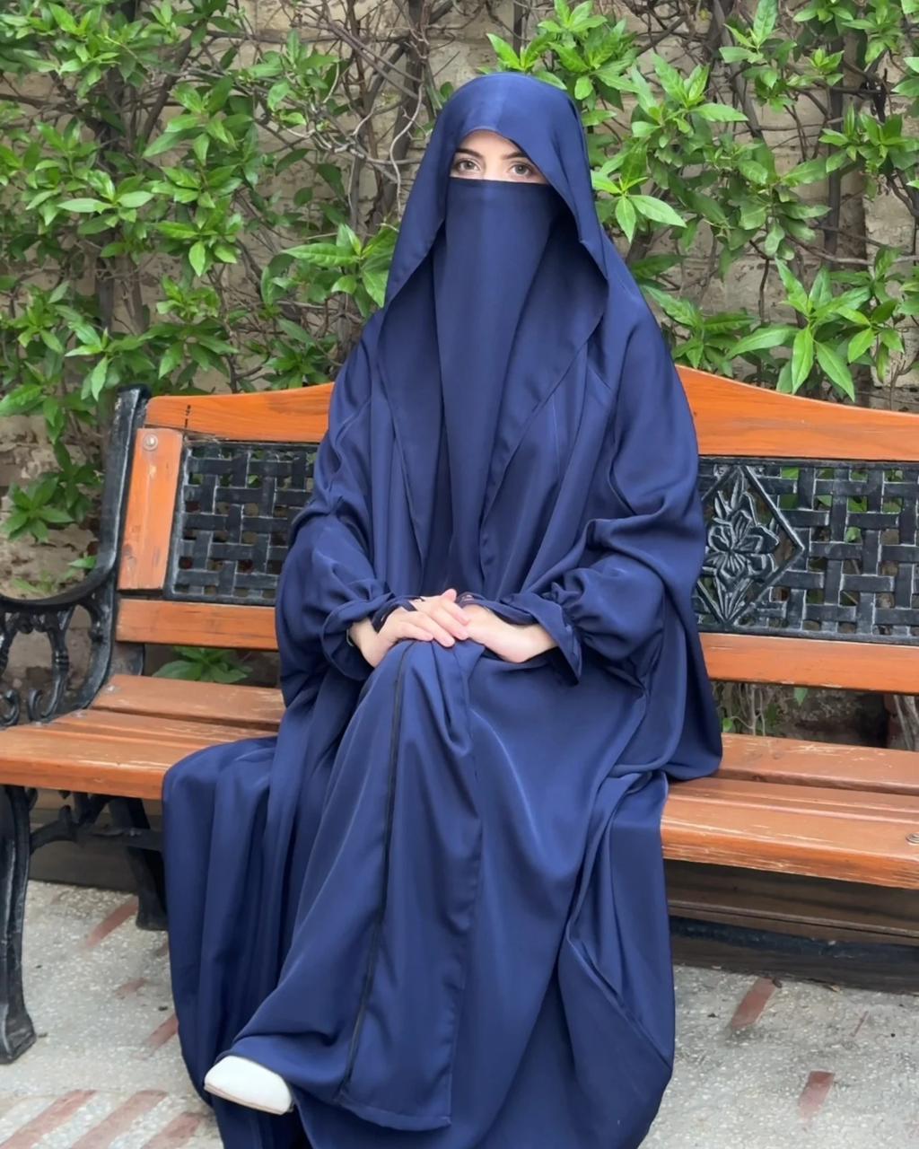 Women's Saudi Jalbab Abaya - Blue
