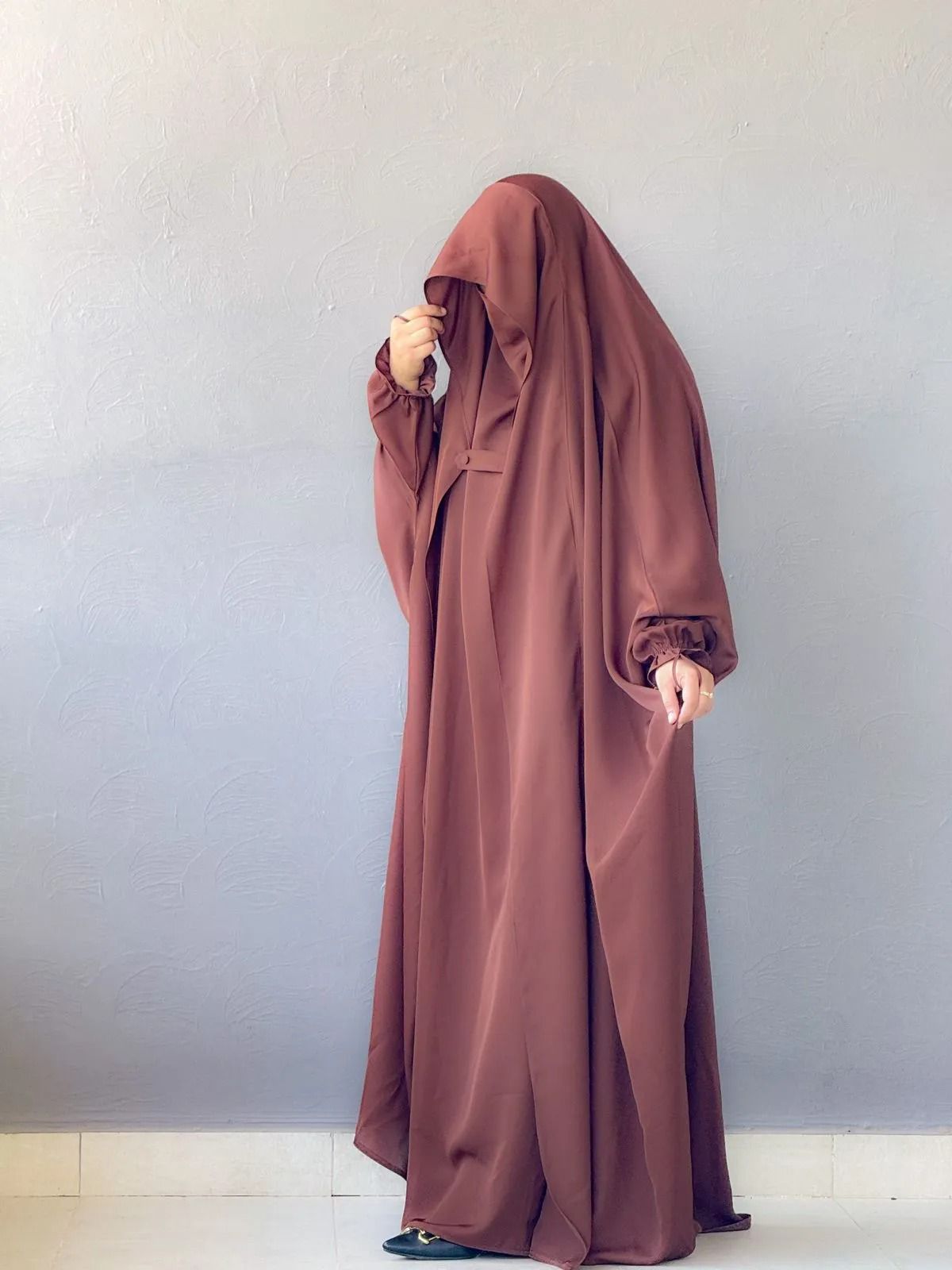 Women's Saudi Jalbab Abaya - Brown