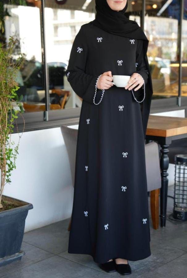 Women's Bow Embroidered Abaya