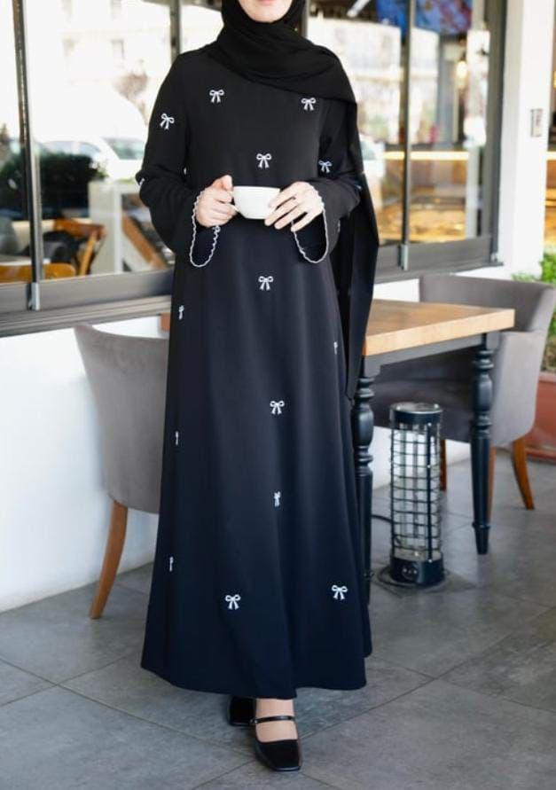 Women's Bow Embroidered Abaya
